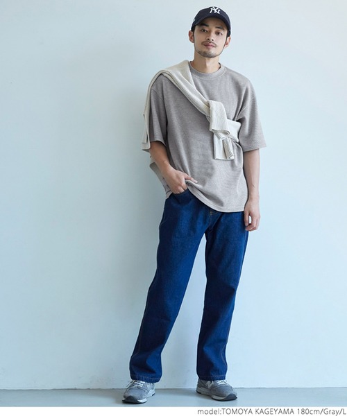 coca(coca)(コカ)の「メンズ ミニワッフルクルーネックTee(Tシャツ/カットソー・メンズ・チャコールグレー/グレー/アイボリー・M/L/XL)」の15枚目の写真