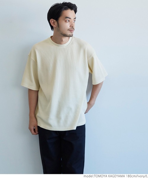coca(coca)(コカ)の「メンズ ミニワッフルクルーネックTee(Tシャツ/カットソー・メンズ・チャコールグレー/グレー/アイボリー・M/L/XL)」の16枚目の写真