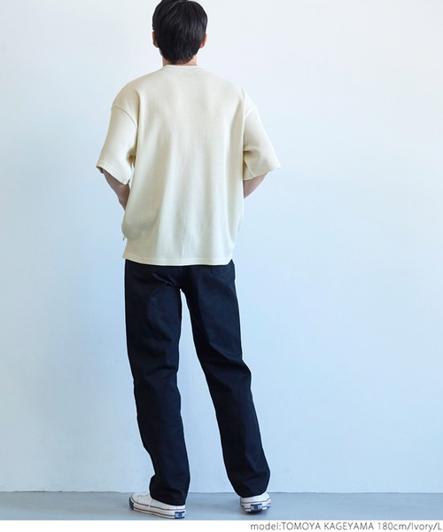 coca(coca)(コカ)の「メンズ ミニワッフルクルーネックTee(Tシャツ/カットソー・メンズ・チャコールグレー/グレー/アイボリー・M/L/XL)」の18枚目の写真