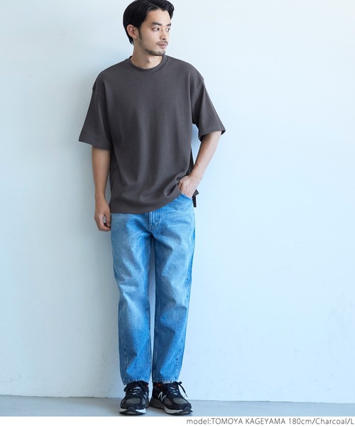coca(coca)(コカ)の「メンズ ミニワッフルクルーネックTee(Tシャツ/カットソー・メンズ・チャコールグレー/グレー/アイボリー・M/L/XL)」の20枚目の写真