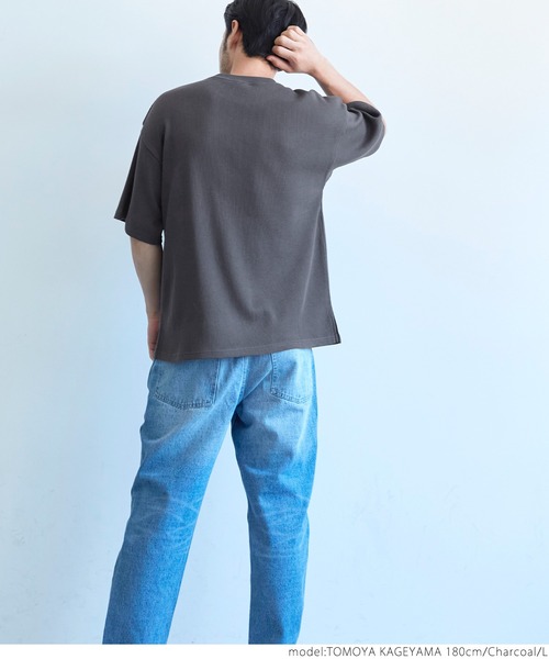 coca(coca)(コカ)の「メンズ ミニワッフルクルーネックTee(Tシャツ/カットソー・メンズ・チャコールグレー/グレー/アイボリー・M/L/XL)」の22枚目の写真
