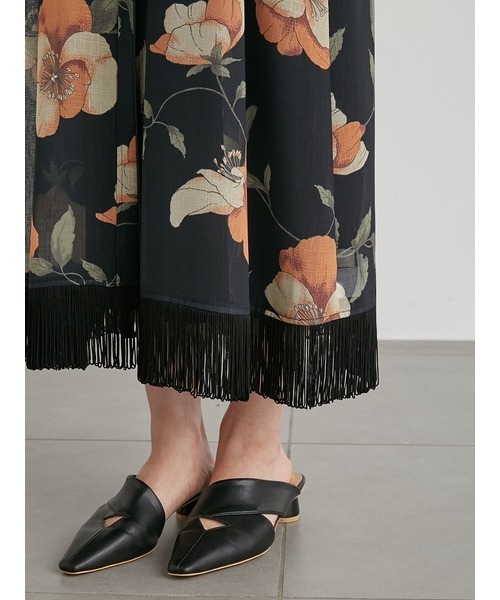 LILY BROWN（リリーブラウン）の「大花柄フリンジワンピース（ワンピース・レディース・ベージュ/イエロー/ブラック・FREE）」の14枚目の写真