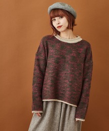 CUBE SUGAR（キューブシュガー）の「ロービング × 段染め モヘアタッチ ミックス クルーネック プルオーバー（ニット/セーター）」