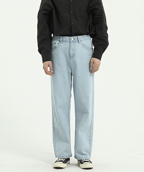 WESTBOY(ウエストボーイ)の「ルーズストレートデニムパンツ/セミワイドデニムパンツ フェード WO21S606PT【WB ORIGINALS】(デニムパンツ・メンズ・ライトブルー/グレー/ブルー/ブルー系その他・L/M/XL/S)」の10枚目の写真