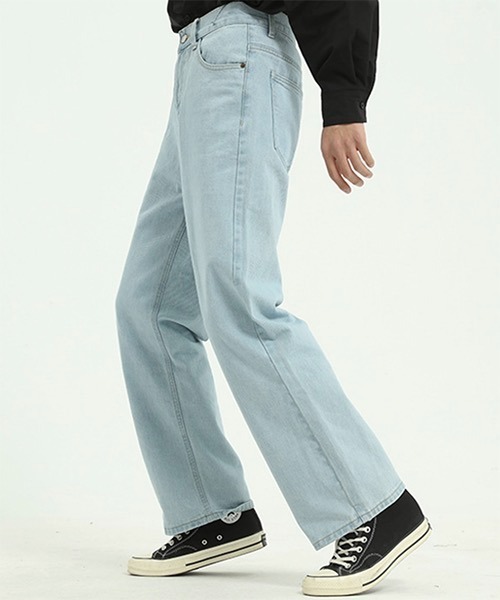 WESTBOY(ウエストボーイ)の「ルーズストレートデニムパンツ/セミワイドデニムパンツ フェード WO21S606PT【WB ORIGINALS】(デニムパンツ・メンズ・ライトブルー/グレー/ブルー/ブルー系その他・L/M/XL/S)」の11枚目の写真