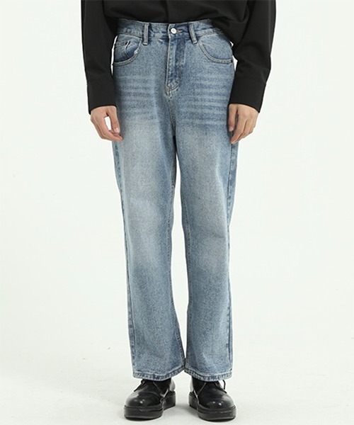 WESTBOY(ウエストボーイ)の「ルーズストレートデニムパンツ/セミワイドデニムパンツ フェード WO21S606PT【WB ORIGINALS】(デニムパンツ・メンズ・ライトブルー/グレー/ブルー/ブルー系その他・L/M/XL/S)」の5枚目の写真