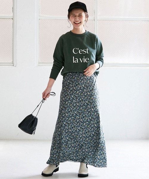 SLOBE IENA(スローブイエナ)の「ロゴスウェット【手洗い可能】◆(スウェット・レディース・グリーン/ネイビー・FREE)」の16枚目の写真