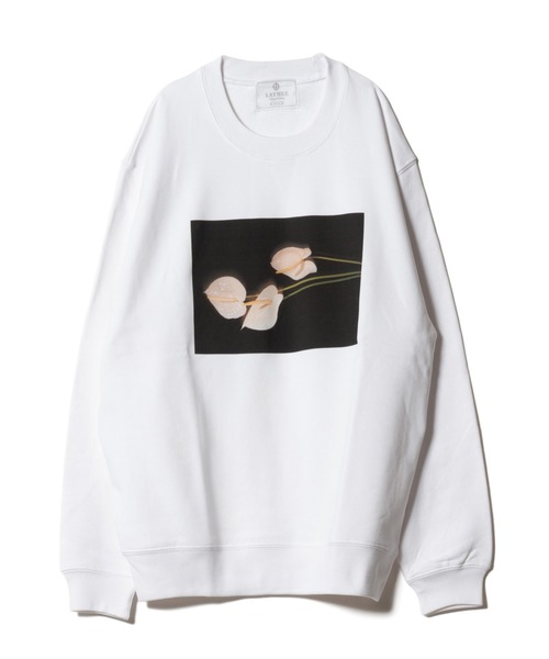 LAYMEE（レイミー）の「Tailflower sweat CS / テイルフラワースウェットカットソー（Tシャツ/カットソー・レディース・ホワイト/ブラック/サンドベージュ・FREE）」の2枚目の写真