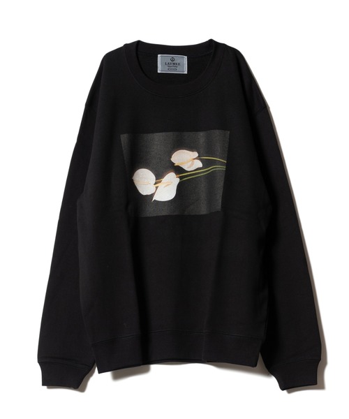 LAYMEE（レイミー）の「Tailflower sweat CS / テイルフラワースウェットカットソー（Tシャツ/カットソー・レディース・ホワイト/ブラック/サンドベージュ・FREE）」の3枚目の写真