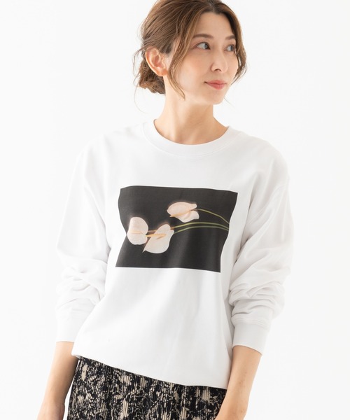 LAYMEE（レイミー）の「Tailflower sweat CS / テイルフラワースウェットカットソー（Tシャツ/カットソー・レディース・ホワイト/ブラック/サンドベージュ・FREE）」の9枚目の写真