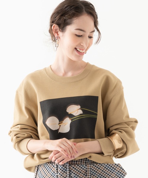 LAYMEE（レイミー）の「Tailflower sweat CS / テイルフラワースウェットカットソー（Tシャツ/カットソー・レディース・ホワイト/ブラック/サンドベージュ・FREE）」の19枚目の写真