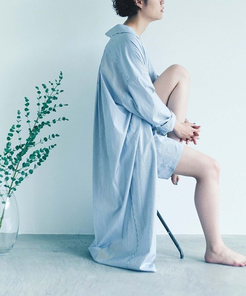 新作 新品 セール Et Sort 1 2ストライプ リラックスウェア シャツワンピース Note Et Silence ノートエシロンス のファッション 別倉庫からの配送 Arenatheatre Net