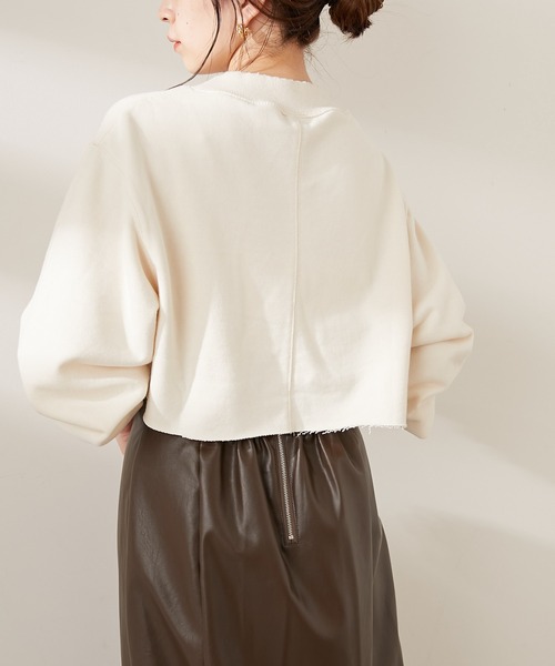 Chico（チコ）の「【新色追加】短丈ダメージロゴスウェット（スウェット・レディース・グレー/アイボリー/グリーン/ブラック/ブラウン・FREE）」の11枚目の写真