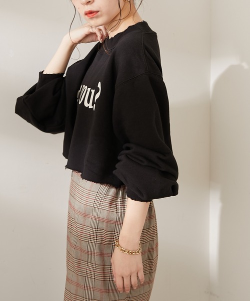 Chico（チコ）の「【新色追加】短丈ダメージロゴスウェット（スウェット・レディース・グレー/アイボリー/グリーン/ブラック/ブラウン・FREE）」の16枚目の写真