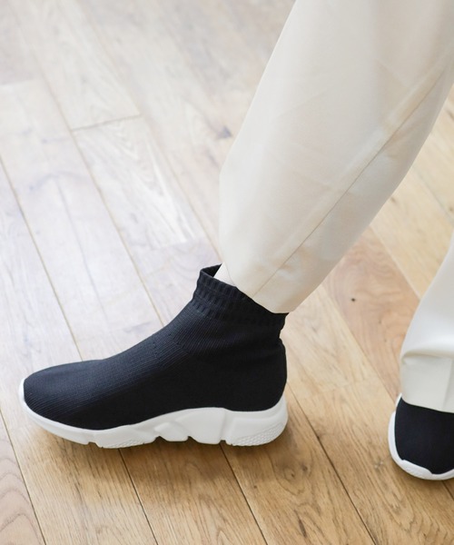 SESTO（セスト）の「スポーティースニーカーソックスブーツ（ブーツ・レディース・ブラック/アイボリー/シルバー・LL/3L/S/M/L）」の19枚目の写真