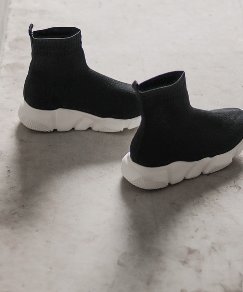 SESTO（セスト）の「スポーティースニーカーソックスブーツ（ブーツ・レディース・ブラック/アイボリー/シルバー・LL/3L/S/M/L）」の8枚目の写真