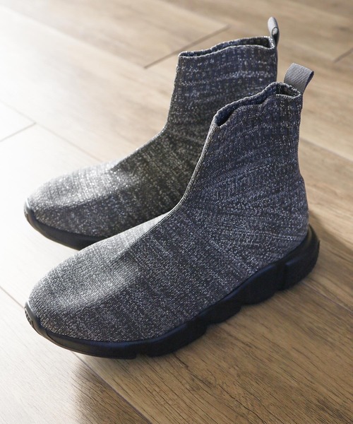 SESTO（セスト）の「スポーティースニーカーソックスブーツ（ブーツ・レディース・ブラック/アイボリー/シルバー・LL/3L/S/M/L）」の10枚目の写真