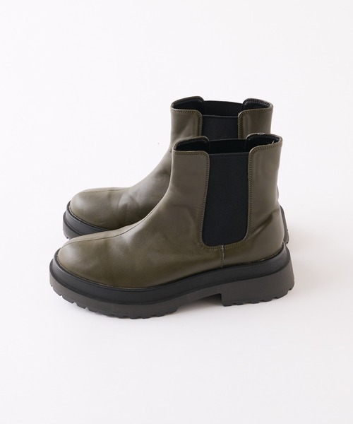 WHO'S WHO gallery（フーズフーギャラリー）の「チェルシーブーツ（ブーツ・レディース・ブラック/カーキ・MEDIUM/LARGE）」の21枚目の写真