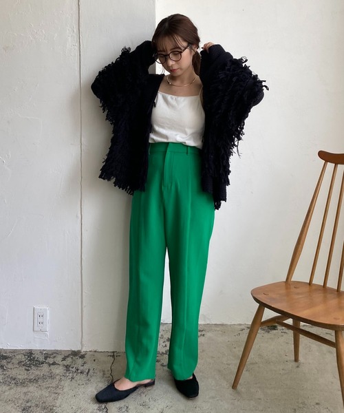 CAPRICIEUX LE'MAGE(カプリシューレマージュ)の「フリンジカーディガン(カーディガン/ボレロ・レディース・アイボリー/ブラック/グリーン・FREE)」の16枚目の写真