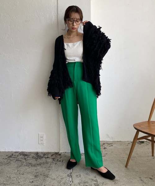 CAPRICIEUX LE'MAGE(カプリシューレマージュ)の「フリンジカーディガン(カーディガン/ボレロ・レディース・アイボリー/ブラック/グリーン・FREE)」の17枚目の写真