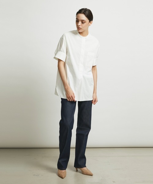 HELIOPOLE（エリオポール）の「COTTON BL w/DOUBLE CUFF（シャツ/ブラウス・レディース・ホワイト/マスタード/ネイビー・38）」の8枚目の写真
