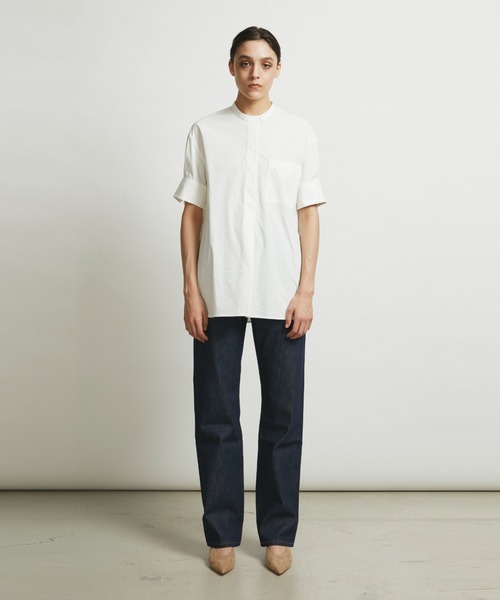 HELIOPOLE（エリオポール）の「COTTON BL w/DOUBLE CUFF（シャツ/ブラウス・レディース・ホワイト/マスタード/ネイビー・38）」の9枚目の写真