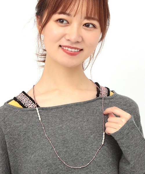 チチカカ（チチカカ）の「パールドットビーズネックレス（ネックレス・レディース・ピンク/ブルー・FREE）」の8枚目の写真