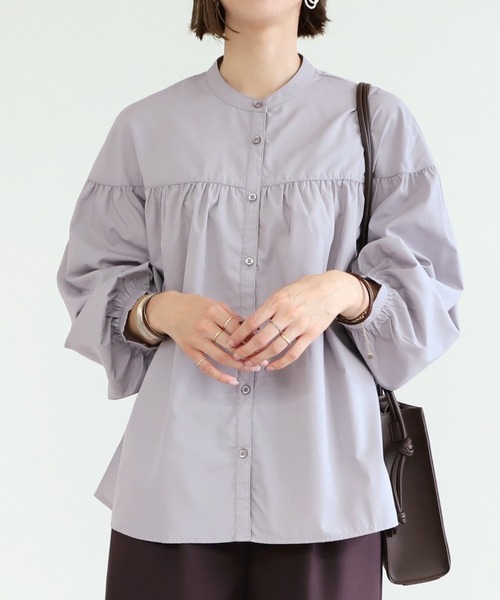 reca(レカ)の「ギャザーブラウス(シャツ/ブラウス・レディース・ブラック/ベージュ/ラベンダー・M)」の3枚目の写真