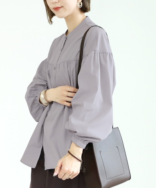 reca(レカ)の「ギャザーブラウス(シャツ/ブラウス・レディース・ブラック/ベージュ/ラベンダー・M)」の14枚目の写真