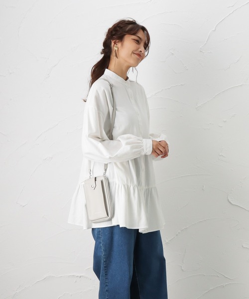 NAVY(ネイビー)の「オーガニックコットン ティアードブラウス 長袖シャツ(シャツ/ブラウス・レディース・ホワイト/ダークブルー/ライトインディゴブルー・フリー)」の5枚目の写真