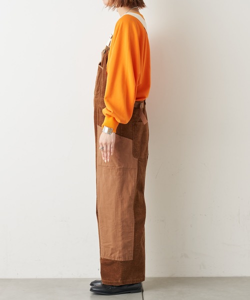 CIAOPANIC TYPY(チャオパニックティピー)の「異素材切替コーデュロイサロペット(サロペット/オーバーオール・レディース・ブラウン/カーキ/アイボリー・SMALL/MEDIUM)」の6枚目の写真