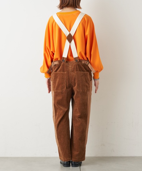 CIAOPANIC TYPY(チャオパニックティピー)の「異素材切替コーデュロイサロペット(サロペット/オーバーオール・レディース・ブラウン/カーキ/アイボリー・SMALL/MEDIUM)」の9枚目の写真