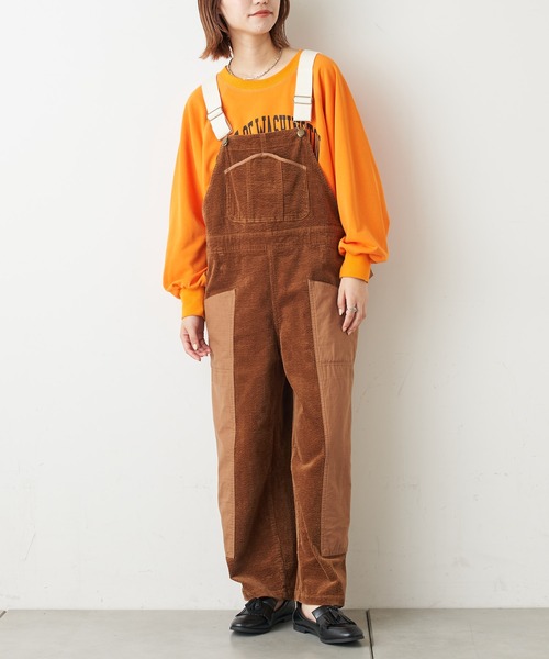 CIAOPANIC TYPY(チャオパニックティピー)の「異素材切替コーデュロイサロペット(サロペット/オーバーオール・レディース・ブラウン/カーキ/アイボリー・SMALL/MEDIUM)」の16枚目の写真