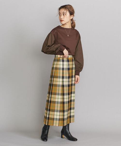 BEAUTY&YOUTH UNITED ARROWS（ビューティーアンドユースユナイテッドアローズ）の「BY コットンブロード ギャザースリーブ カットソー◆（Tシャツ/カットソー・レディース・ホワイト/ブラウン/ブラック・FREE）」の6枚目の写真