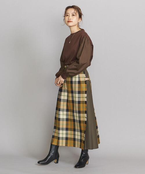 BEAUTY&YOUTH UNITED ARROWS（ビューティーアンドユースユナイテッドアローズ）の「BY コットンブロード ギャザースリーブ カットソー◆（Tシャツ/カットソー・レディース・ホワイト/ブラウン/ブラック・FREE）」の10枚目の写真