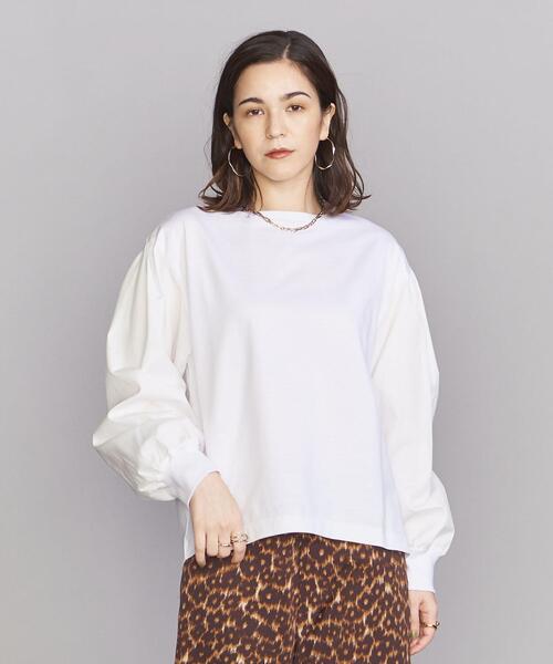 BEAUTY&YOUTH UNITED ARROWS（ビューティーアンドユースユナイテッドアローズ）の「BY コットンブロード ギャザースリーブ カットソー◆（Tシャツ/カットソー・レディース・ホワイト/ブラウン/ブラック・FREE）」の20枚目の写真