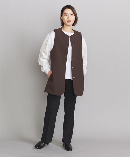 BEAUTY&YOUTH UNITED ARROWS（ビューティーアンドユースユナイテッドアローズ）の「BY コットンブロード ギャザースリーブ カットソー◆（Tシャツ/カットソー・レディース・ホワイト/ブラウン/ブラック・FREE）」の15枚目の写真