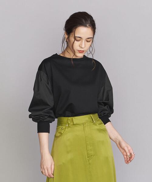 BEAUTY&YOUTH UNITED ARROWS（ビューティーアンドユースユナイテッドアローズ）の「BY コットンブロード ギャザースリーブ カットソー◆（Tシャツ/カットソー・レディース・ホワイト/ブラウン/ブラック・FREE）」の12枚目の写真