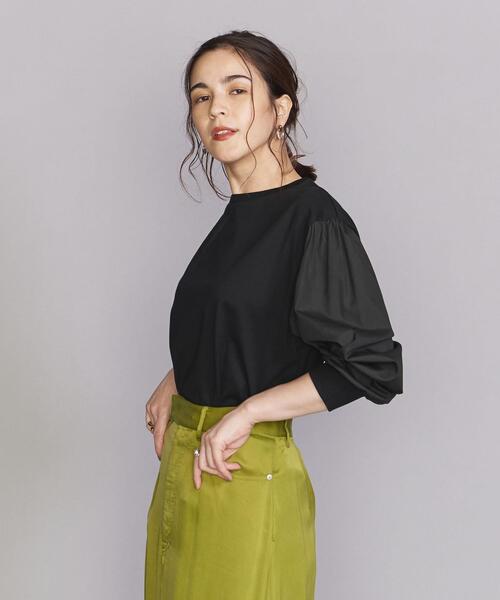 BEAUTY&YOUTH UNITED ARROWS（ビューティーアンドユースユナイテッドアローズ）の「BY コットンブロード ギャザースリーブ カットソー◆（Tシャツ/カットソー・レディース・ホワイト/ブラウン/ブラック・FREE）」の13枚目の写真