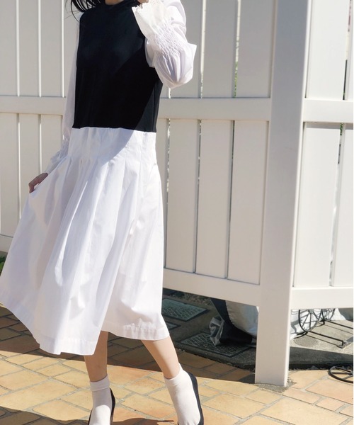 セール 裏毛コンビパフスリーブワンピース ワンピース Banner Barrett バナーバレット のファッション通販 Zozotown