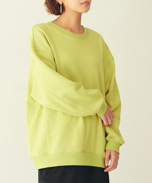 OUTERSUNSET（アウターサンセット）の「volume sleeve sweat pullover（スウェット・レディース・イエロー/モカ・FREE）」の2枚目の写真