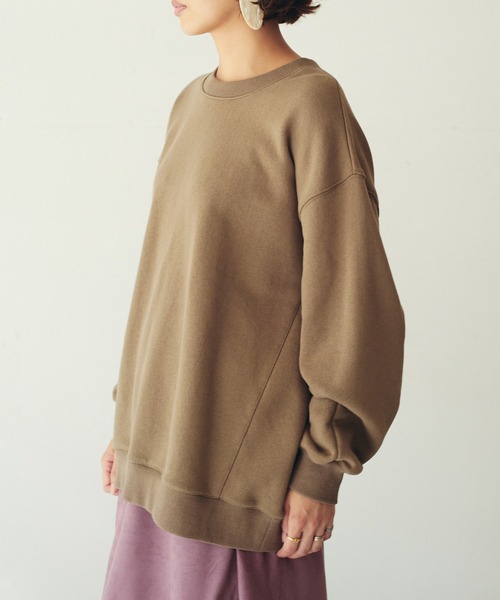 OUTERSUNSET（アウターサンセット）の「volume sleeve sweat pullover（スウェット・レディース・イエロー/モカ・FREE）」の6枚目の写真