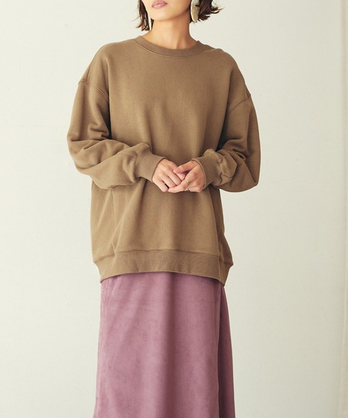 OUTERSUNSET（アウターサンセット）の「volume sleeve sweat pullover（スウェット・レディース・イエロー/モカ・FREE）」の12枚目の写真