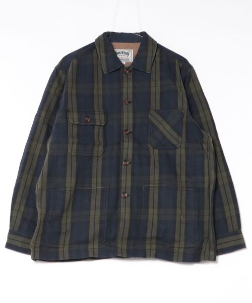 HOUSTON(ヒューストン)の「【HOUSTON】UK CHECK RAISED COVERALL(シャツ/ブラウス・メンズ・グリーン/ブラウン/ネイビー・LARGE/X-LARGE/MEDIUM)」の2枚目の写真