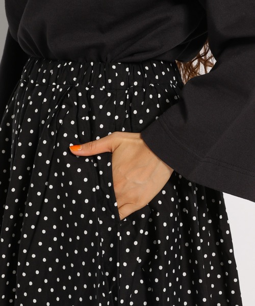 ichi（イチ）の「【ichi(イチ)】ランダムドットスカート（スカート・レディース・ブラック/カーキ・FREE）」の12枚目の写真