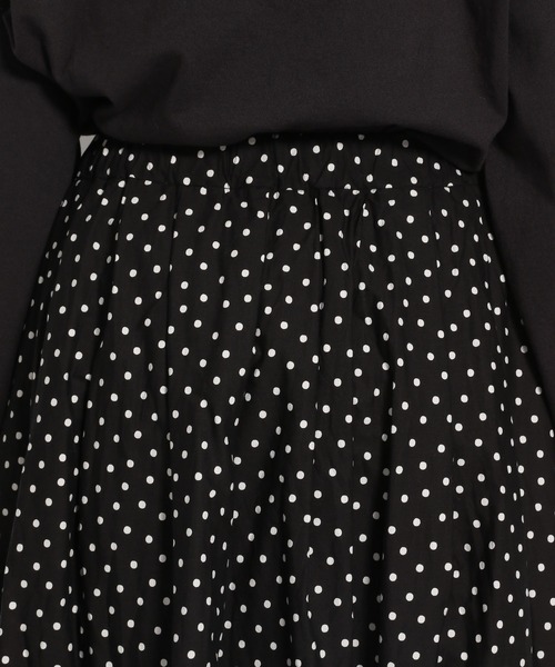 ichi（イチ）の「【ichi(イチ)】ランダムドットスカート（スカート・レディース・ブラック/カーキ・FREE）」の6枚目の写真