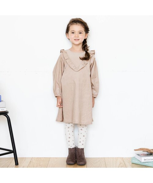 apres les cours（アプレレクール）の「ラッフルフリルワンピース（ワンピース・キッズ・アイボリー/ミント/ブルー/チャコール/ピンク・100/110/80/90/140/120/130）」の12枚目の写真