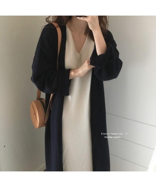 Ritzy(リッツィー)の「大人シルエット ゆる感 カーディガン(カーディガン/ボレロ・レディース・ブラック/グレー/オフホワイト/ダークベージュ/オレンジ系・FREE)」の7枚目の写真