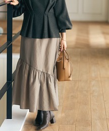 【エディター三尋木奈保さんコラボ】きれいめタフタティアードスカート