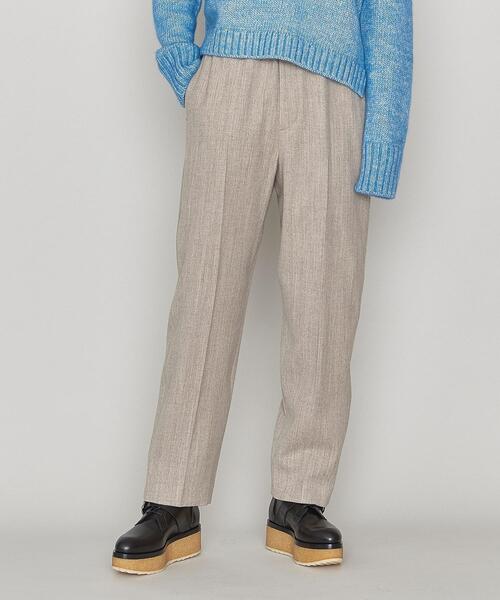 ASTRAET(アストラット)の「<ASTRAET(アストラット)>W/N フラノ ゴム テーパードパンツ(その他パンツ・レディース・ダークブラウン/ベージュ・1/0/00)」の2枚目の写真
